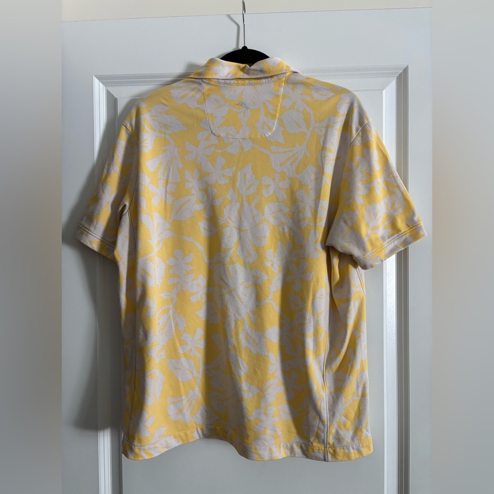 Tommy Bahama Tropical Yellow Floral Polo Shirt - Picture 2 of 8